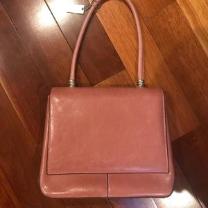Mauve Handbag opens on both sides